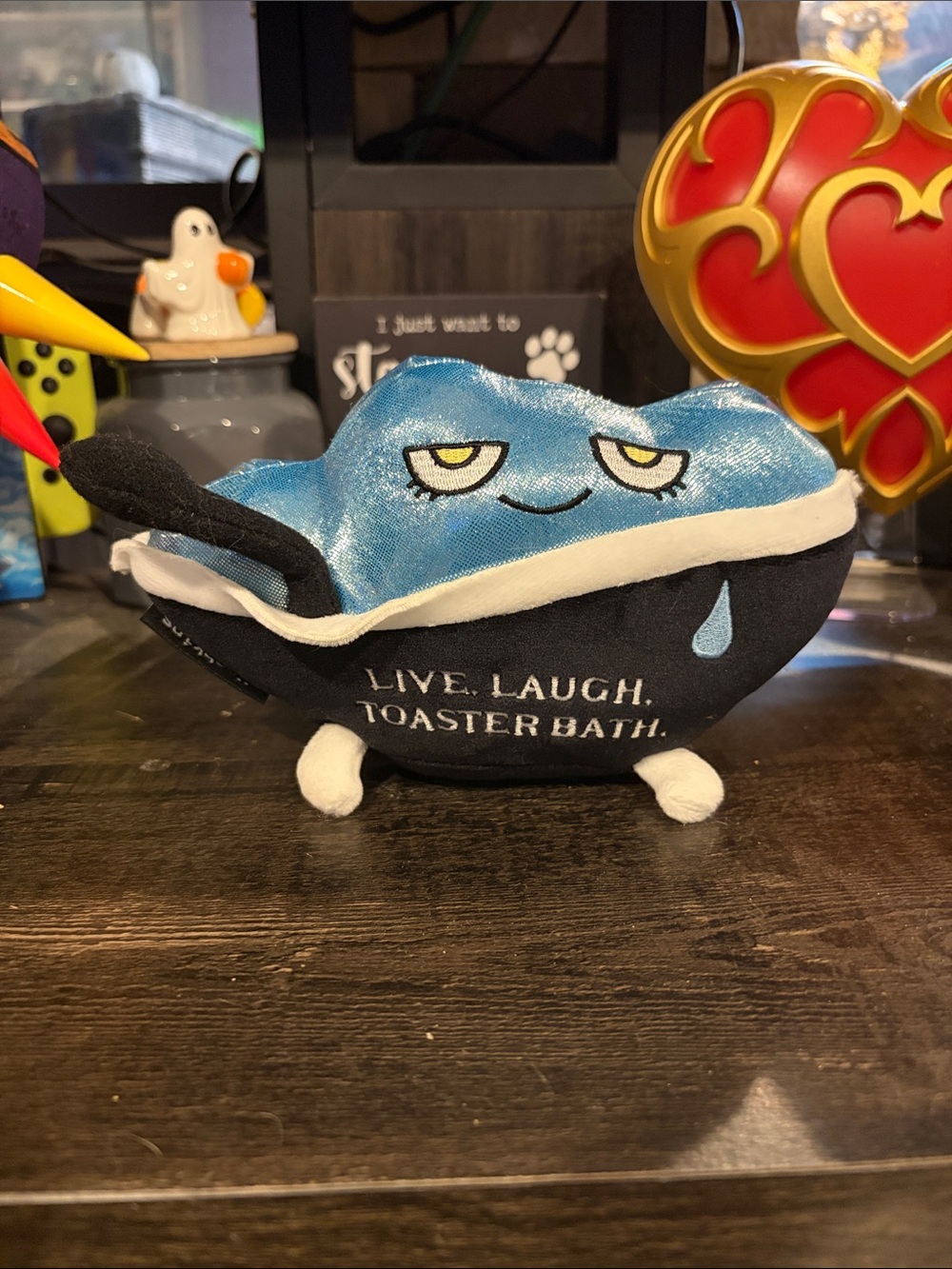 Live Laugh Toaster Bath Plush Toy - Blue & Black